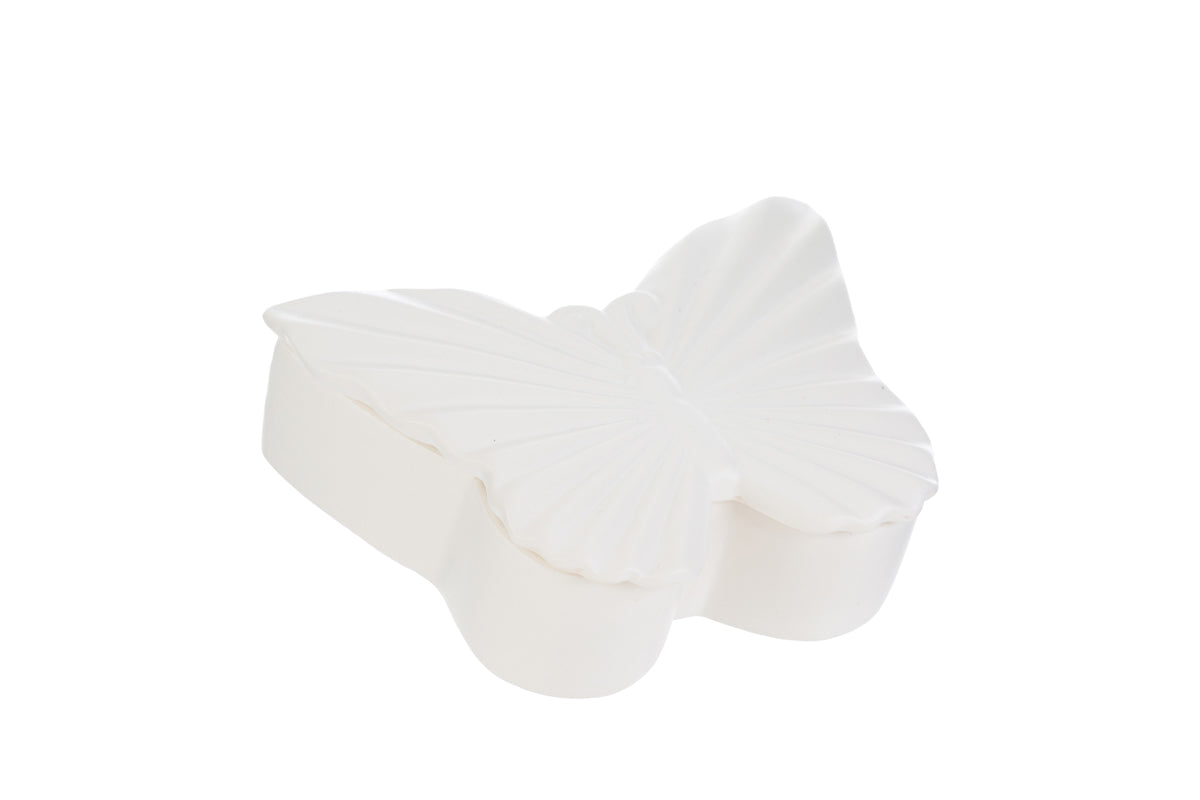SCATOLA FARFALLA BIANCO PORCELLANA 14X10,5X H.4,5CM