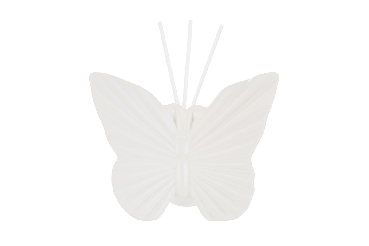 PROFUMATORE FARFALLA PORCELLANA 13X7X H.10CM BIANCO+BOX ED ESSENZA