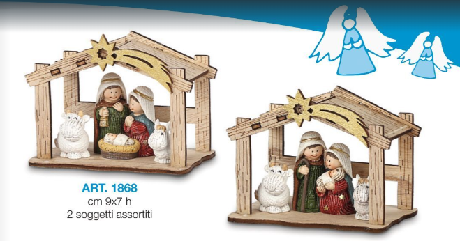 Natività in legno e resina