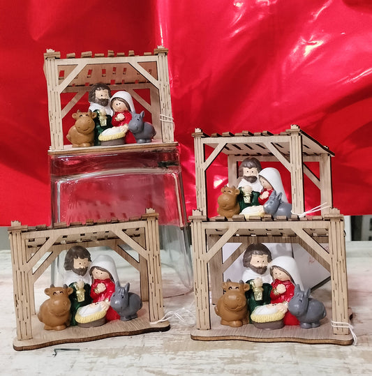 Presepe in legno tagliato al laser